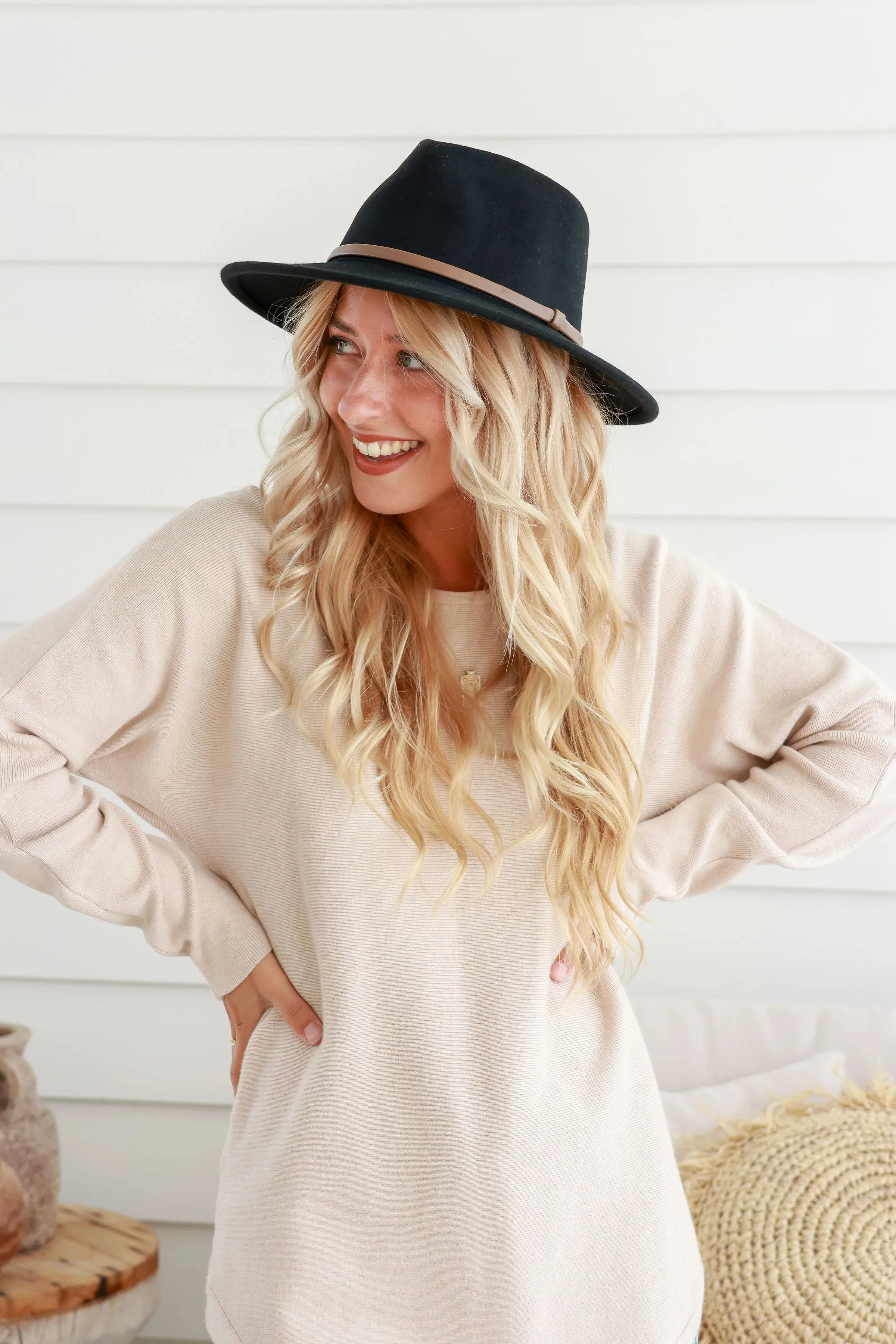 Wool Felt Hat Contrast trim